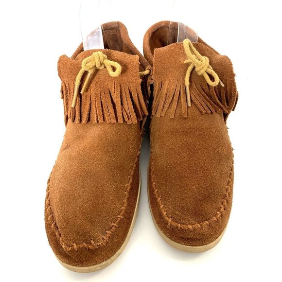 Minnetonka Brown Classic Fringe Suede Loafer Size 9 - Picture 4 of 10